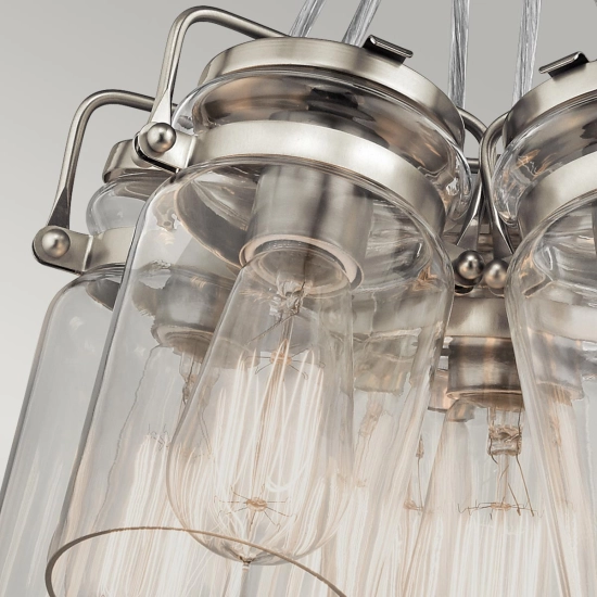Lampa wisząca Brinley – 6 źródeł światła – Szczotkowany nikiel KL-BRINLEY6-NI Elstead Lighting