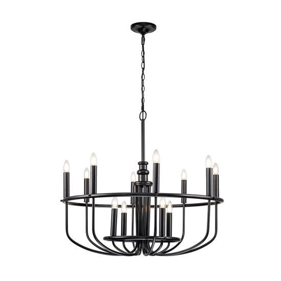 Żyrandol Capitol Hill – 12 źródeł światła – Czarny KL-CAPITOL-HILL12-BLK Elstead Lighting
