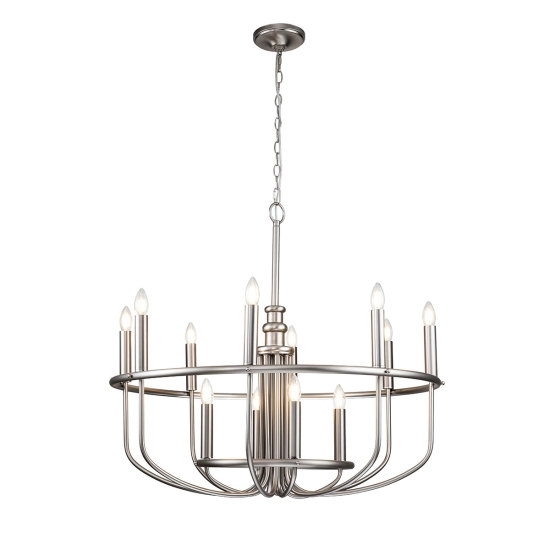 Żyrandol Capitol Hill – 12 źródeł światła – Szczotkowany nikiel KL-CAPITOL-HILL12-BN Elstead Lighting