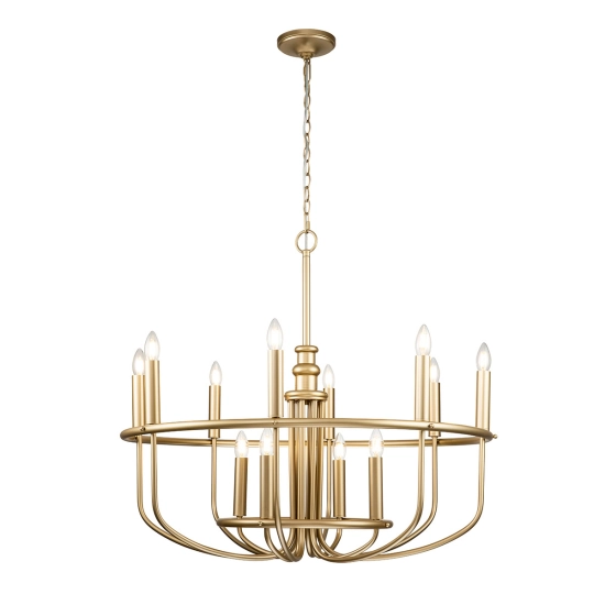 Żyrandol Capitol Hill – 12 źródeł światła – Naturalny mosiądz KL-CAPITOL-HILL12-PNBR Elstead Lighting