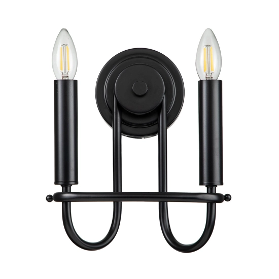 Kinkiet Capitol Hill – 2 źródła światła – Czarny KL-CAPITOL-HILL2-BLK Elstead Lighting