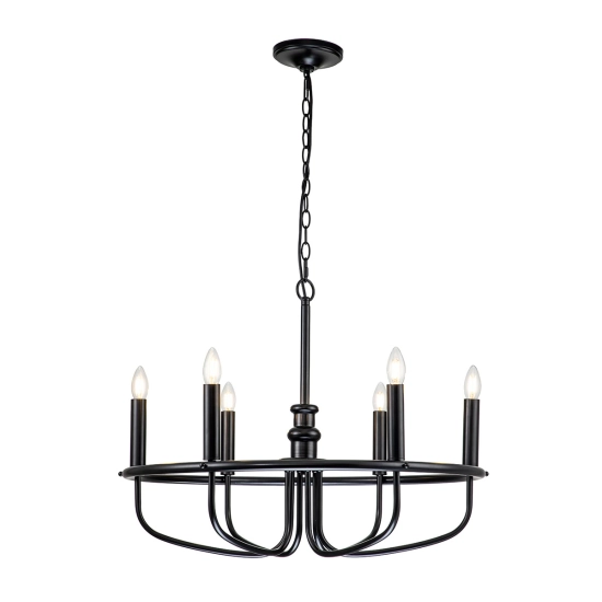 Żyrandol Capitol Hill – 6 źródeł światła – Czarny KL-CAPITOL-HILL6-BLK Elstead Lighting