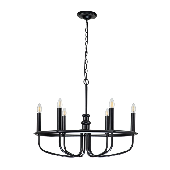 Żyrandol Capitol Hill – 6 źródeł światła – Czarny KL-CAPITOL-HILL6-BLK Elstead Lighting