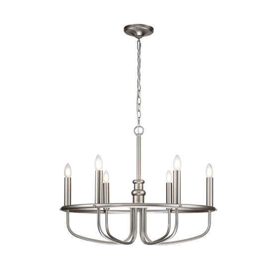 Żyrandol Capitol Hill – 6 źródeł światła – Szczotkowany nikiel KL-CAPITOL-HILL6-BN Elstead Lighting