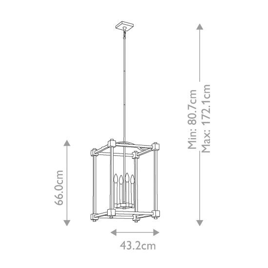 Duża lampa wisząca Cayden – 4 źródła światła KL-CAYDEN-P-L Elstead Lighting