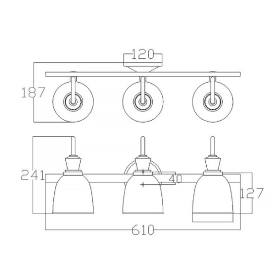 Kinkiet Cora – 3 źródła światła KL-CORA3-BATH Elstead Lighting