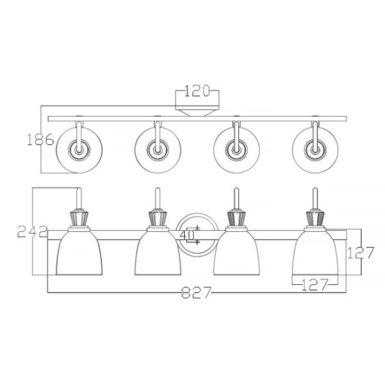 Kinkiet Cora – 4 źródła światła KL-CORA4-BATH Elstead Lighting