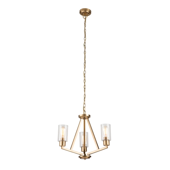 Żyrandol Deryn – 3 źródła światła – Naturalny mosiądz KL-DERYN3-NBR Elstead Lighting