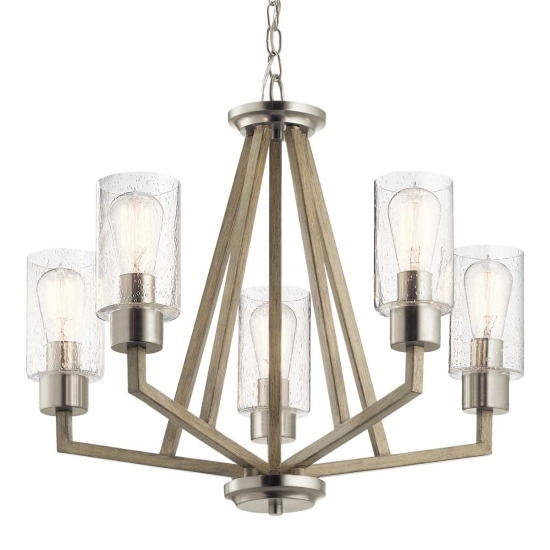 Żyrandol Deryn – 5 źródeł światła – Postarzana antyczna szarość KL-DERYN5-DAG Elstead Lighting