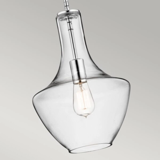 Mała lampa wisząca Everly – 1 źródło światła – Chrom KL-EVERLY-P-S-CH Elstead Lighting