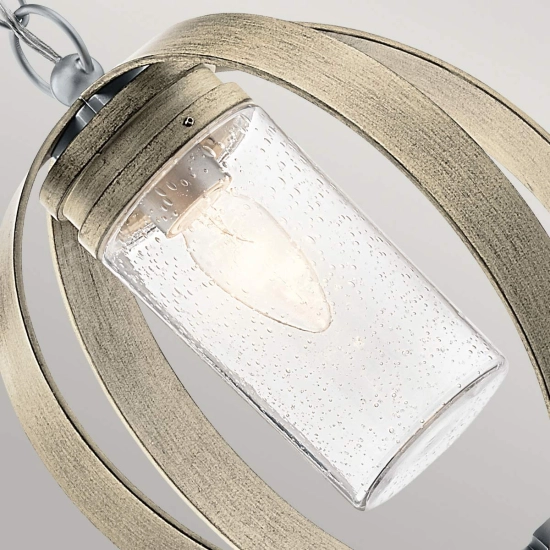 Latarnia wisząca Grand Bank – 1 źródło światła – Postarzana antyczna szarość / Szczotkowane aluminium KL-GRAND-BANK-P-DAGElstead Lighting