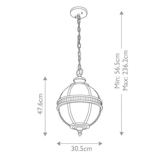Latarnia wisząca Halleron – 3 źródła światła KL-HALLERON-8M Elstead Lighting