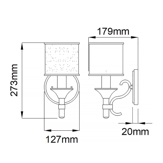 Kinkiet Lacey – 1 źródło światła – Ciepły ciemny brąz KL-LACEY1-MB Elstead Lighting