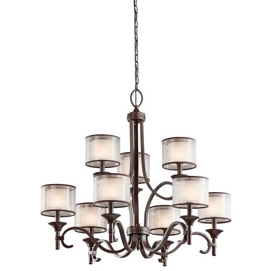 kinkiecik.pl Żyrandol Lacey – 9 źródeł światła – Ciepły ciemny brąz KL-LACEY9-MB Elstead Lighting