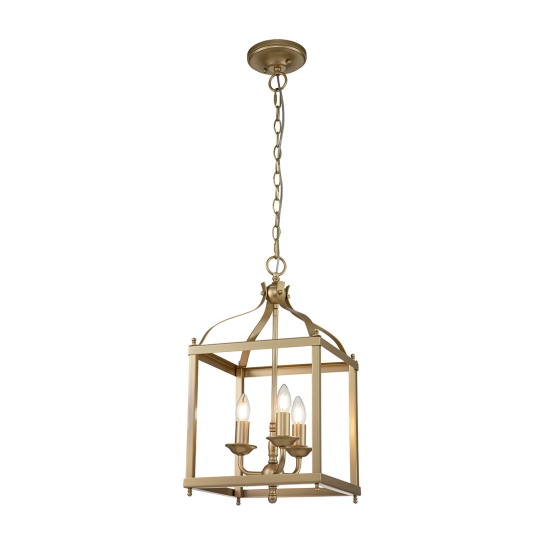 Średnia lampa wisząca Larkin – 3 źródła światła – Naturalny mosiądz KL-LARKIN-P-M-PNBR Elstead Lighting