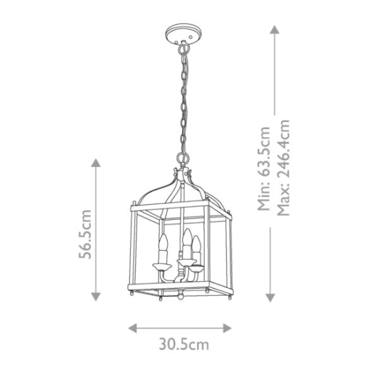 Średnia lampa wisząca Larkin – 3 źródła światła – Naturalny mosiądz KL-LARKIN-P-M-PNBR Elstead Lighting