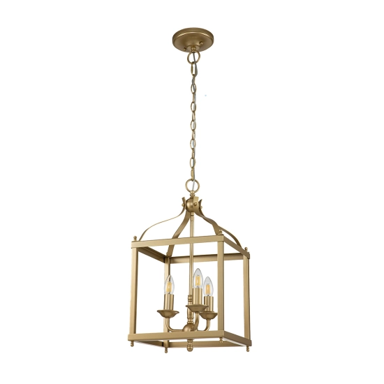Średnia lampa wisząca Larkin – 3 źródła światła – Naturalny mosiądz KL-LARKIN-P-M-PNBR Elstead Lighting