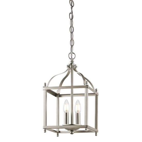 kinkiecik.pl Mała lampa wisząca Larkin – 2 źródła światła – Szczotkowany nikiel KL-LARKIN-P-S-NI Elstead Lighting