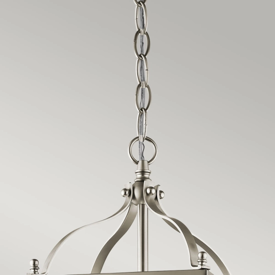 Mała lampa wisząca Larkin – 2 źródła światła – Szczotkowany nikiel KL-LARKIN-P-S-NI Elstead Lighting