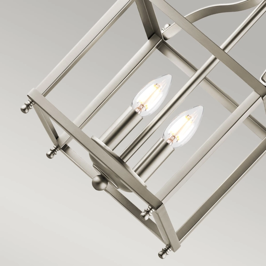 Mała lampa wisząca Larkin – 2 źródła światła – Szczotkowany nikiel KL-LARKIN-P-S-NI Elstead Lighting
