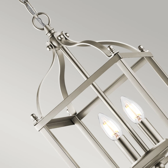 Mała lampa wisząca Larkin – 2 źródła światła – Szczotkowany nikiel KL-LARKIN-P-S-NI Elstead Lighting
