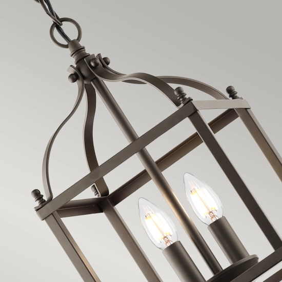 Mała lampa wisząca Larkin – 2 źródła światła – Stary brąz KL-LARKIN-P-S-OZ Elstead Lighting