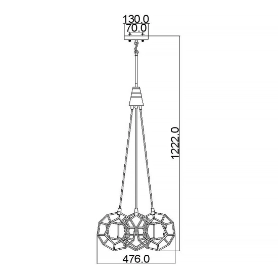 Żyrandol Rocklyn – 3 źródła światła KL-ROCKLYN3-RS Elstead Lighting