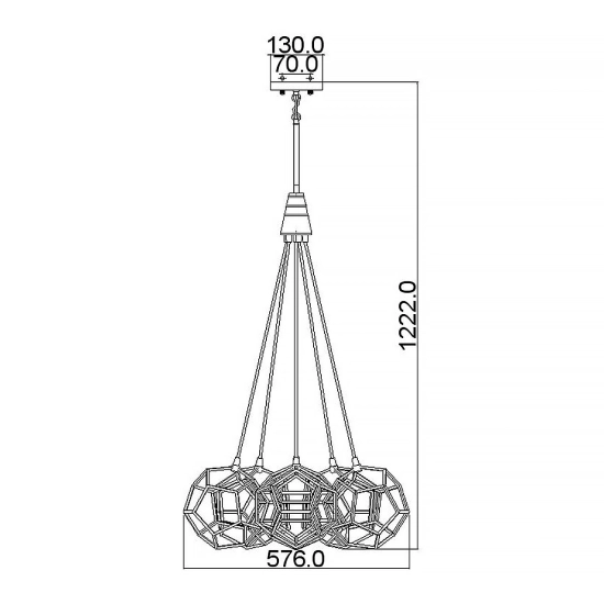 Żyrandol Rocklyn – 6 źródła światła KL-ROCKLYN6-RS Elstead Lighting