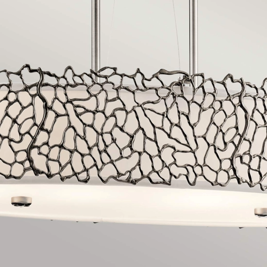 Owalna lampa wisząca Silver Coral – 4 źródła światła KL-SILVER-CORAL-ISLE Elstead Lighting