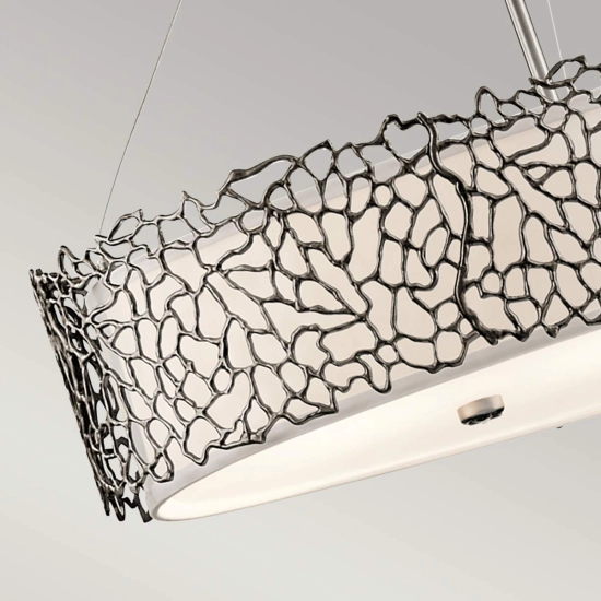 Owalna lampa wisząca Silver Coral – 4 źródła światła KL-SILVER-CORAL-ISLE Elstead Lighting