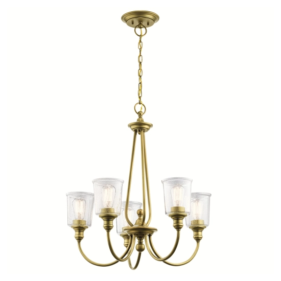 Żyrandol Waverly – 5 źródeł światła – Naturalny mosiądz KL-WAVERLY5-NBR Elstead Lighting