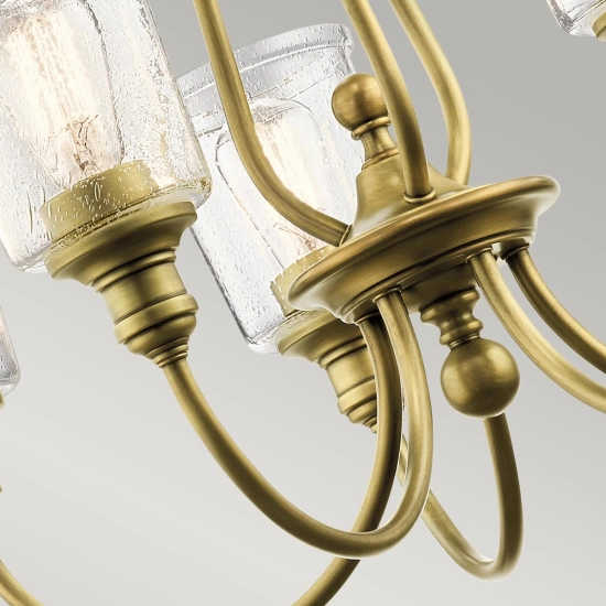 Żyrandol Waverly – 5 źródeł światła – Naturalny mosiądz KL-WAVERLY5-NBR Elstead Lighting