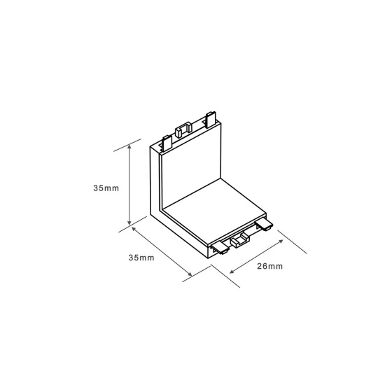 Łącznik natynkowy L sufit-ściana Magnetic Slim czarny LP-656-MAG SLIM L SM kąt BK Light Prestige