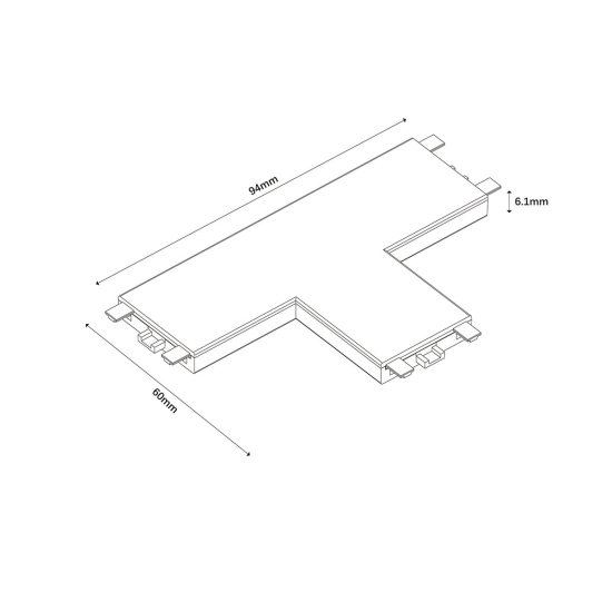 Łącznik natynkowy T Magnetic Slim biały LP-656-MAG SLIM łącznik T SM WH Light Prestige
