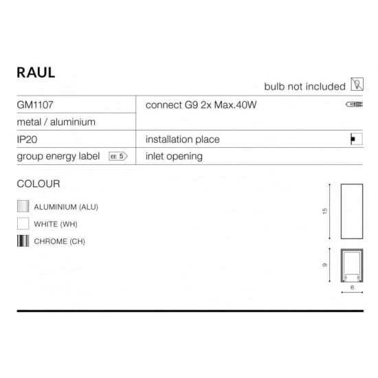 Kinkiet RAUL AZ0892 Aluminium AZZARDO