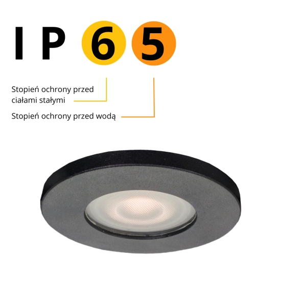 LAGOS oczko podtynkowe czarne IP65 LIGHT PRESTIGE - zdjęcie produktu
