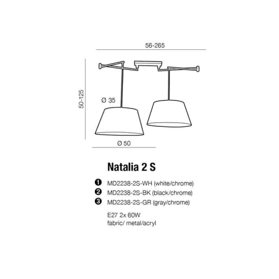 Podstawa do lampy NATALIA 2 S AZ1923 AZZARDO