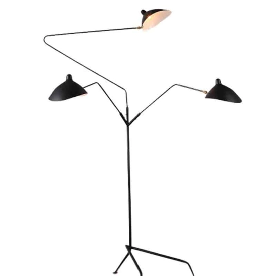 kinkiecik.pl Lampa stojąca CRANE-3F czarna 210 cm F8703 Step into design