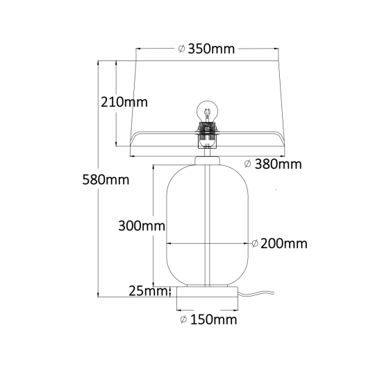 Lampa stołowa Amur dymna 1xE27 LP-919/1T smoked Light Prestige