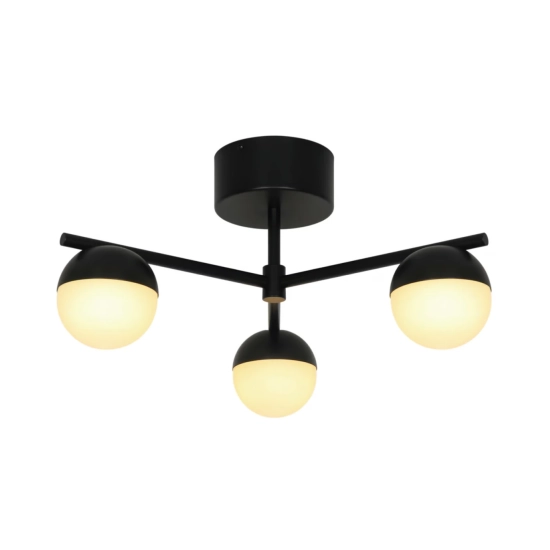 Lampa sufitowa Contina czarna, 3 szklane klosze 2512096003 Nordlux