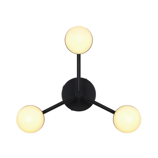 Lampa sufitowa Contina czarna, 3 szklane klosze 2512096003 Nordlux