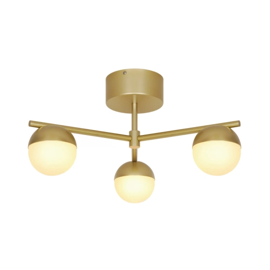 Lampa sufitowa Contina mosiężna, 3 szklane klosze 2512096035 Nordlux