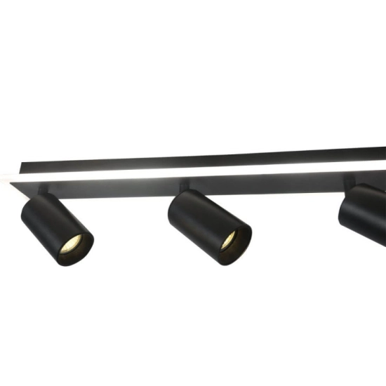 Lampa sufitowa Parma 4xGU10 + 1xLED czarna LP-0612/4C BK LIGHT PRESTIGE