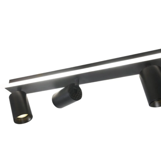 Lampa sufitowa Parma 4xGU10 + 1xLED czarna LP-0612/4C BK LIGHT PRESTIGE