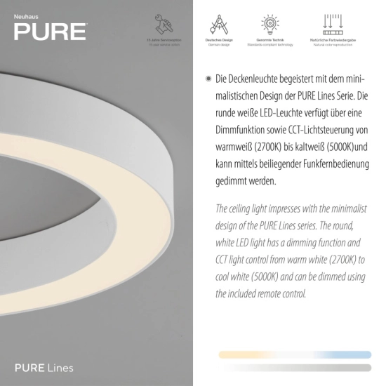 Lampa sufitowa PURE LINES ROUND 6310-16 Paul Neuhaus by Zuma Line