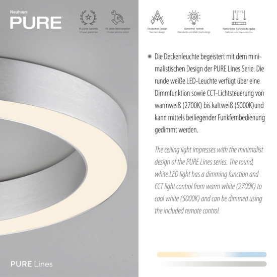 Lampa sufitowa PURE LINES ROUND 6310-95 Paul Neuhaus by Zuma Line