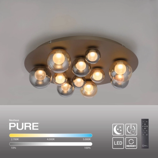 LAMPA SUFITOWA PURE POPUP z pilotem BRĄZOWY 6588-97 Paul Neuhaus by Zuma - zdjęcie produktu