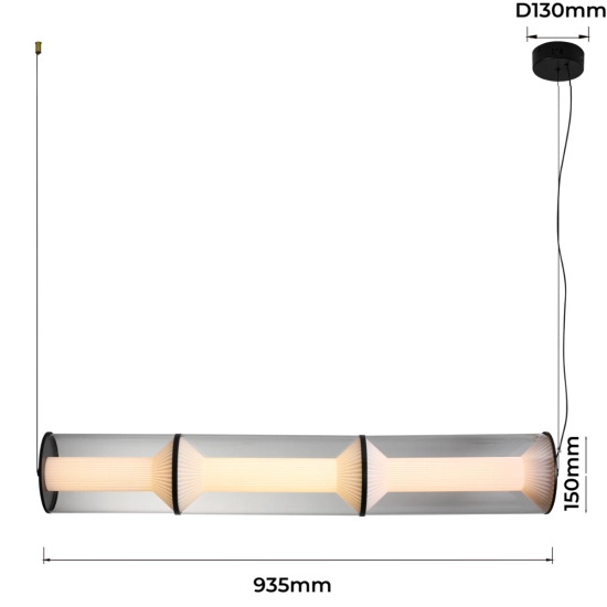 Lampa wisząca Aeris 3 linia transparent LED CCT LP-2137/3L TR Light Prestige