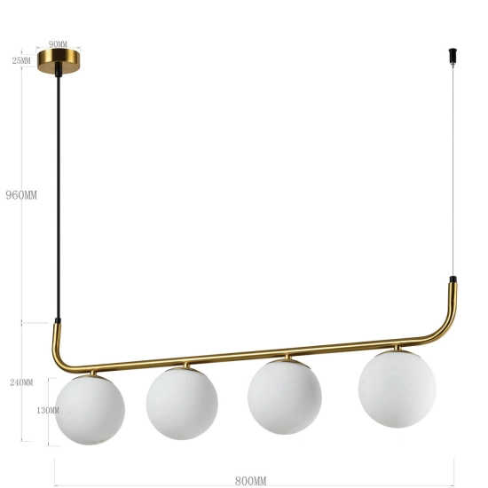 Lampa wisząca Alisa 4xE14 złota/biała LP-005/4L GD LIGHT PRESTIGE