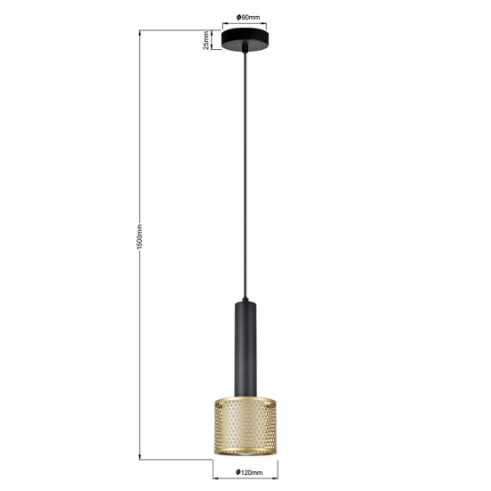 Lampa wisząca Amo złoto-czarna 1xE27 LP-0702/1P GD Light Prestige